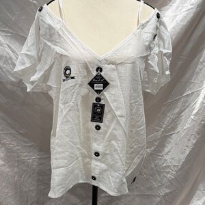 Blanc Du Nil NWT Off-Shoulder White Blouse
